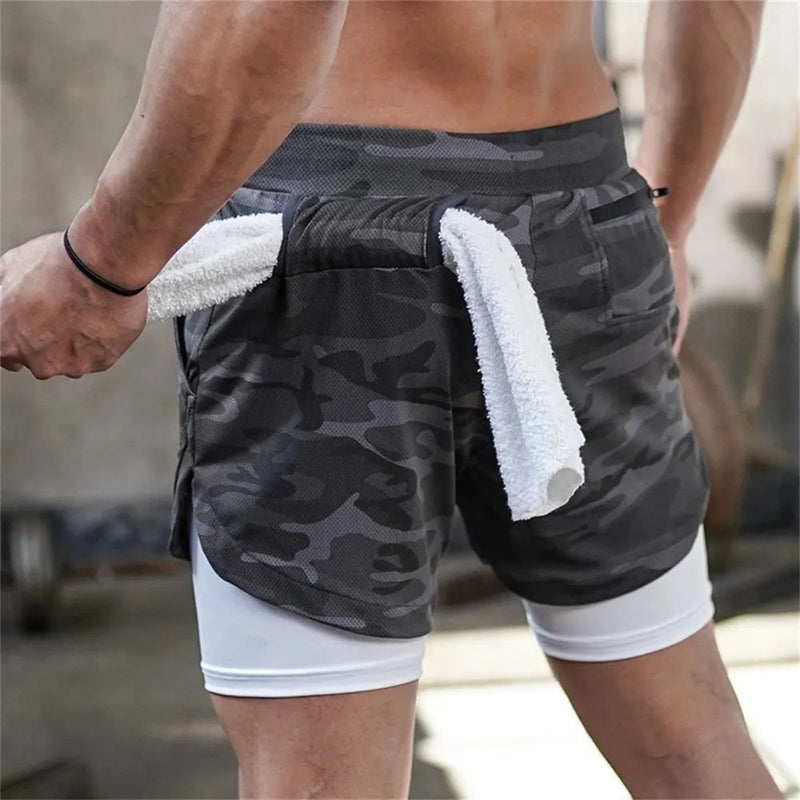 Calções esportivos masculinos camuflados